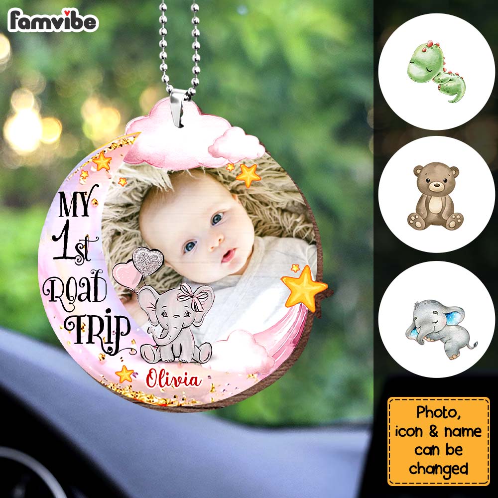 Personalized Gift For Baby My First Road Trip Custom Photo Ornament 31569 Primary Mockup