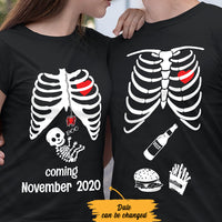Personalized Love Couple Halloween Pregnancy Announcement Couple T Shirt SB281 87O36 thumb 1