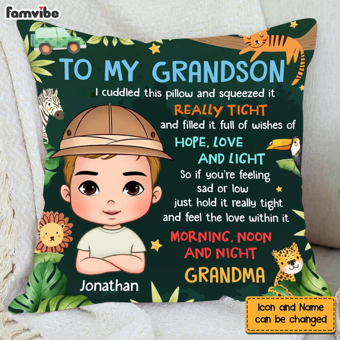 Personalized Gift For Grandson Jungle Animal Pillow 30809 1