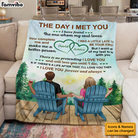 Personalized Gift For Couple The Day We Met Blanket 31260 thumb 1