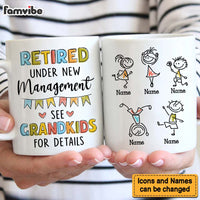 Personalized Retired Under New Management See Grandkids For Details Mug 30704 thumb 1