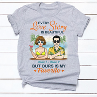 Personalized Couple Beach Love Story T Shirt JN151 30O34 thumb 1