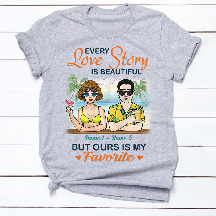 Personalized Couple Beach Love Story T Shirt JN151 30O34 1