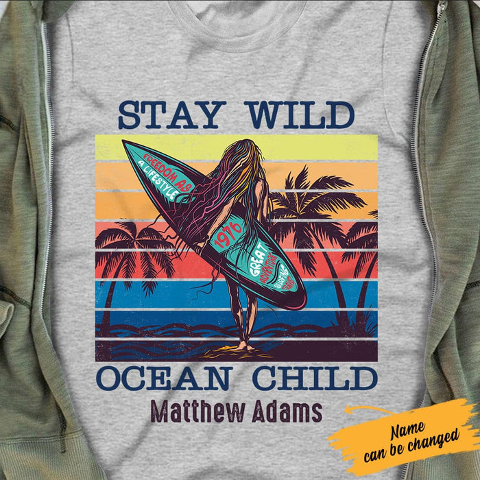 Personalized Surfing Ocean Child White T Shirt JN152 81O36 1