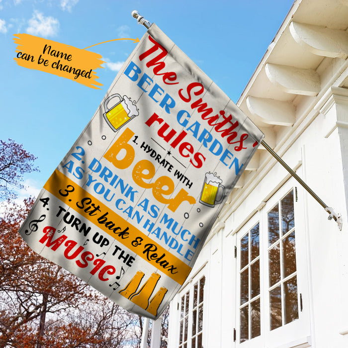 Personalized Beer Rule Garden Gardening Flag AG173 26O65 AG191 26O65 1
