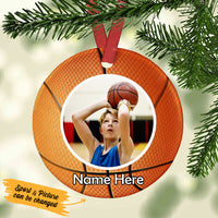 Personalized Sport Baseball Softball Volleyball Basketball  Circle Ornament NB194 87O53 thumb 1