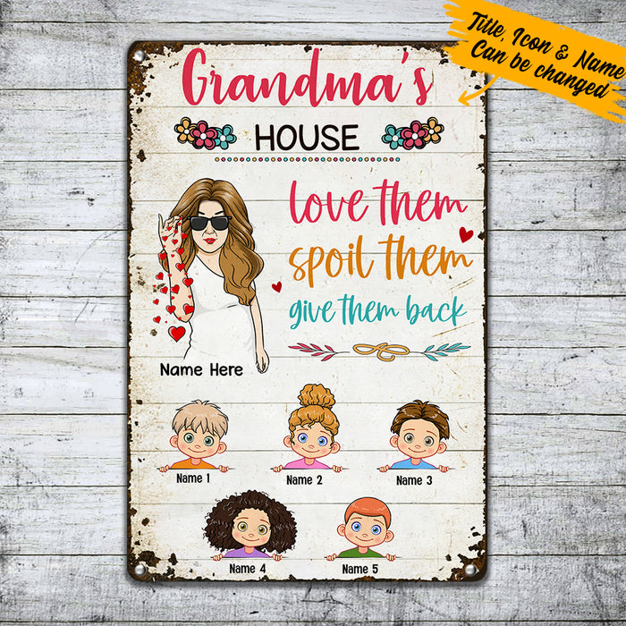 Personalized Mom Grandma Love Spoil Metal Sign JL62 30O57 1