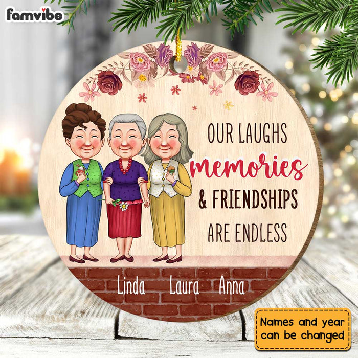 Personalized Christmas Gift For Friends Friendships Are Endless Circle Ornament 30457 1