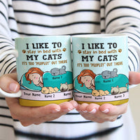 Personalized Stay In Bed With My Cat Mug  JR131 29O47 thumb 1