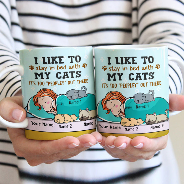 Personalized Stay In Bed With My Cat Mug  JR131 29O47 1