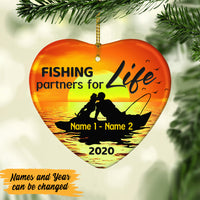 Personalized Fishing Husband & Wife  Heart Ornament DB11 95O47 thumb 1