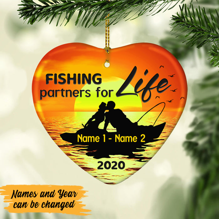 Personalized Fishing Husband & Wife  Heart Ornament DB11 95O47 1