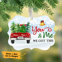 Personalized Red Truck Christmas Couple Benelux Ornament NB123 81O53 thumb 1
