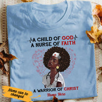 Personalized BWA Nurse A Child Of God T Shirt AG281 95O53 thumb 1