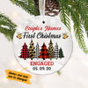 Personalized First Christmas Engaged Christmas Trees  Ornament OB24 30O34 1