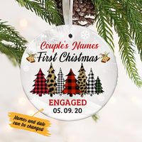 Personalized First Christmas Engaged Christmas Trees  Ornament OB24 30O34 thumb 1