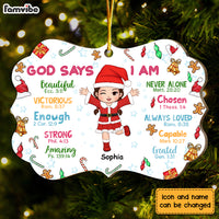 Personalized Gift For Grandkid God Says I Am Bible Verse Benelux Ornament 30129 thumb 1