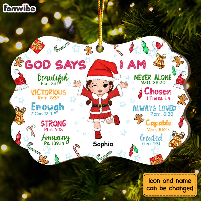 Personalized Gift For Grandkid God Says I Am Bible Verse Benelux Ornament 30129 1