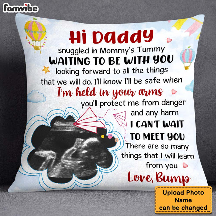 Personalized Gift For Dad To Be I Can't Wait To Meet You Pillow 25570 1