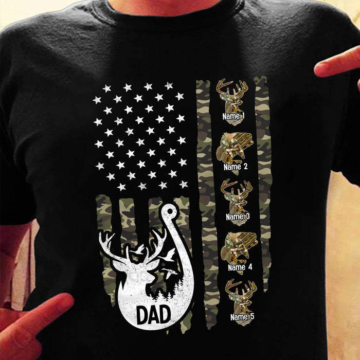Personalized Hunting Fishing Dad T Shirt AP193 95O53 1