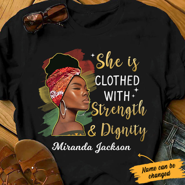Personalized BWA Clothed  With Strength And Dignity T Shirt JL311 30O34 1