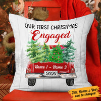 Personalized Couple First Christmas Red Truck  Pillow OB134 81O53 (Insert Included) thumb 1