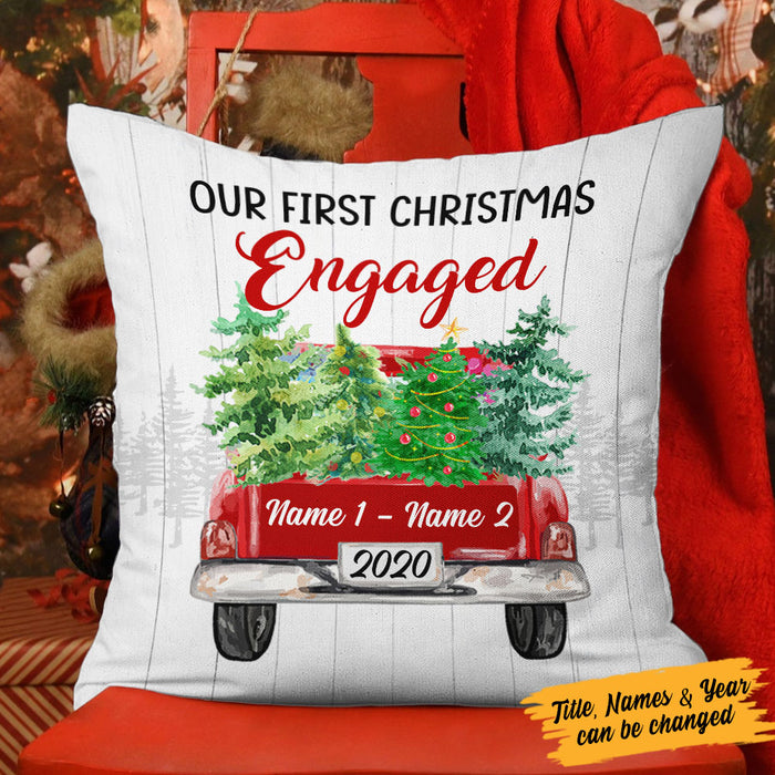 Christmas Truck With Trees Custom Pillow or Cover, Truck Pillow