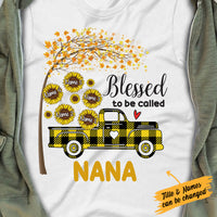 Personalized Mom Grandma Sunflower Truck T Shirt MY38 67O34 thumb 1