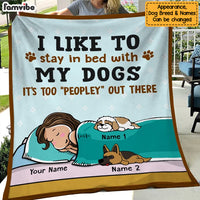 Personalized Stay In Bed With My Dog Blanket  JR51 29O47 thumb 1