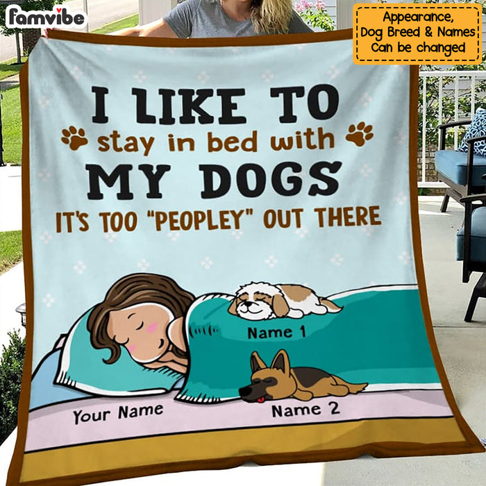 Personalized Stay In Bed With My Dog Blanket  JR51 29O47 1