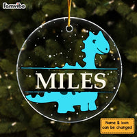 Personalized Dinasour Name Christmas Circle Ornament 30341 thumb 1
