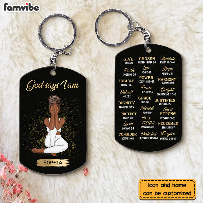 Personalized Daughter God Says I Am Bible Verses Aluminum Keychain 22826 1
