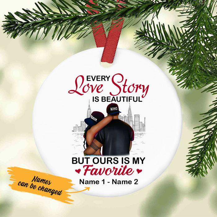Personalized BWA Couple Love Story  Ornament AG111 30O53 1