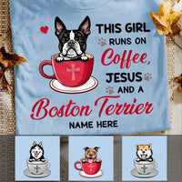 Personalized Coffee Jesus and Dogs T Shirt OB61 29O47 thumb 1