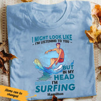 Personalized Surfing White T Shirt JN121 74O53 thumb 1