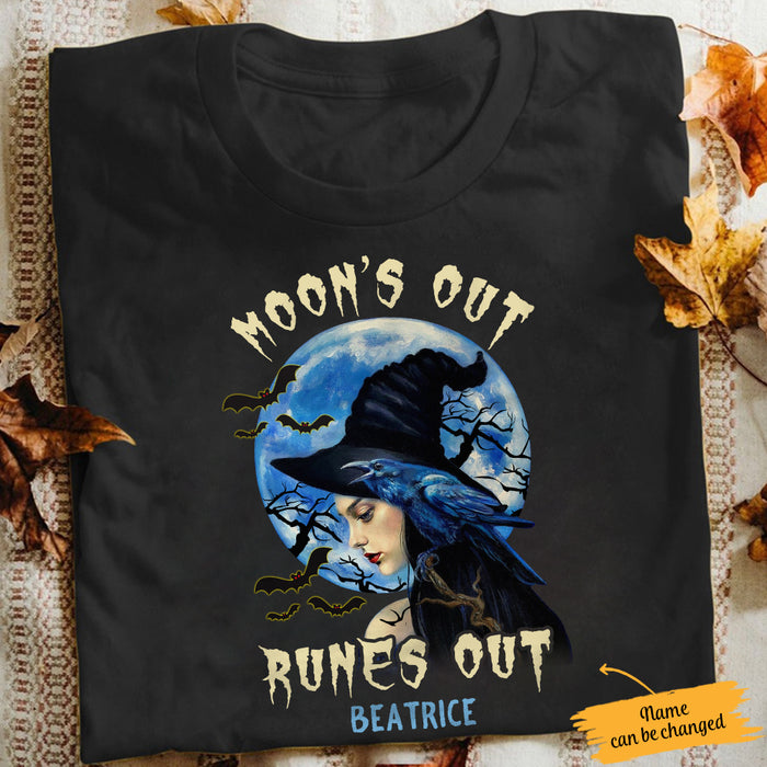 Personalized Witch Moon Out Runes Out Halloween T Shirt JL151 29O65 1