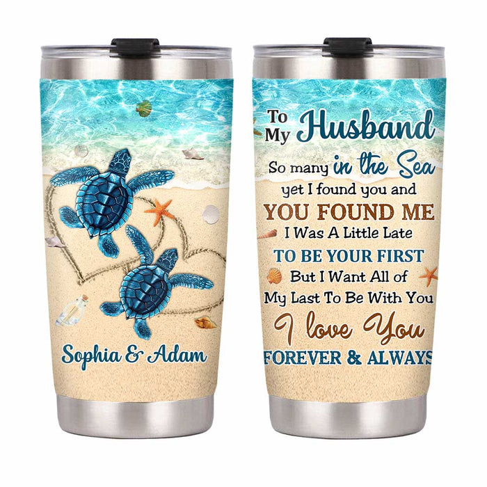 Personalized Husband Turtle Beach Steel Tumbler JL54 85O47 1