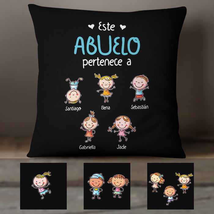 Personalized Abuela Abuelo Spanish Grandma Grandpa Belongs Pillow AP88 67O57 (Insert Included) 1