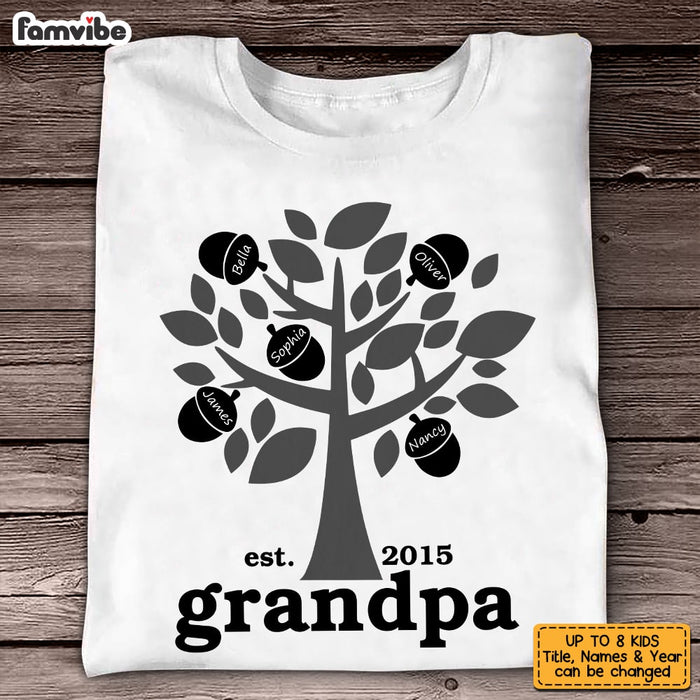 Personalized Dad Grandpa Tree T Shirt AP261 30O53 1