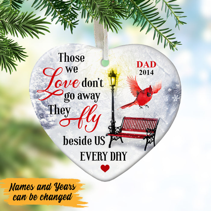 Personalized Cardinal Memorial Mom Dad Heart Ornament NB101 87O47 1