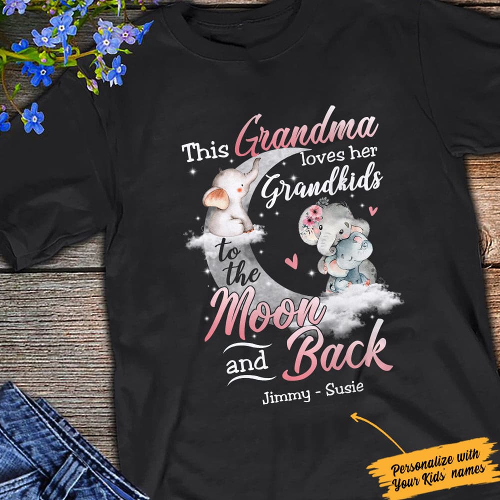 Personalized Grandma Elephant T Shirt JN152 95O34