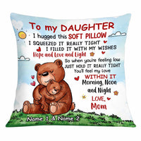 Personalized Bear Daughter Hug This Pillow JR63 95O34 thumb 1