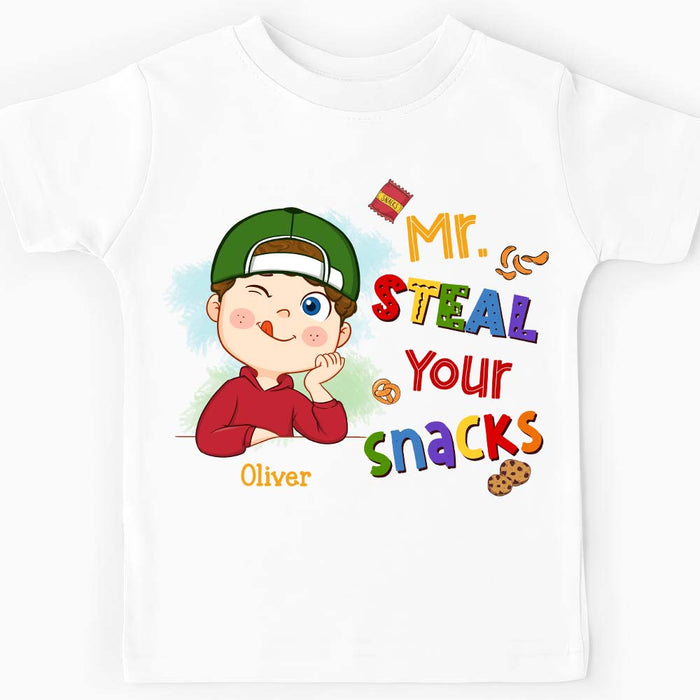 Personalized Gift For Grandson Mr Steal Your Snacks Kid T Shirt - Kid Hoodie - Kid Sweatshirt 30482 1