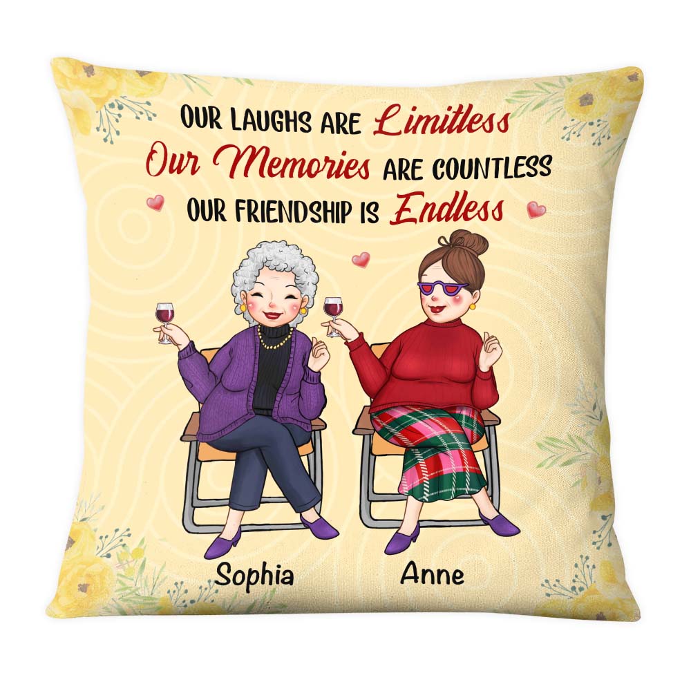 Personalized Gift For Old Friends Our Friendship Is Endless Pillow 30277 Primary Mockup