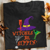 Wine Witch Witches Be Sippin' Halloween T Shirt JL241 26O53 1