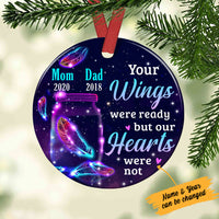 Personalized Memorial Mom Dad Your Wings Were Ready Circle Ornament NB144 85O34 thumb 1