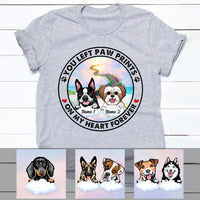 Personalized You Left Paw Prints on My Heart Dog Memorial T Shirt AP33 67O53 thumb 1
