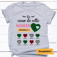 Personalized Mom Grandma Heart French Maman Grand-mère Cœur T Shirt AP124 95O47 thumb 1