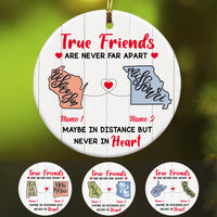 Personalized True Friends Long Distance  Ornament SB215 30O47 thumb 1