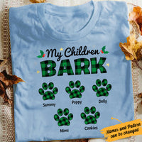 Personalized Dog Mom My Children Bark Buffalo Plaid T Shirt OB142 30O47 thumb 1